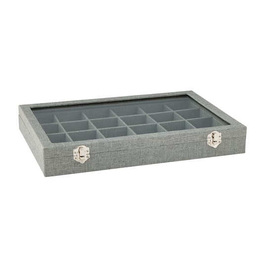 Gray Jewelry Tray with Lid By Bead Landing™